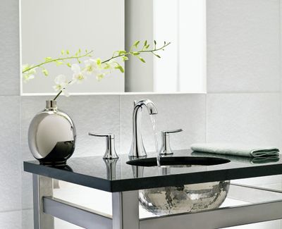 The new WaterSense-labeled Fina bathroom faucet meets the EPA’s guidelines for water-efficient products. (ARA)