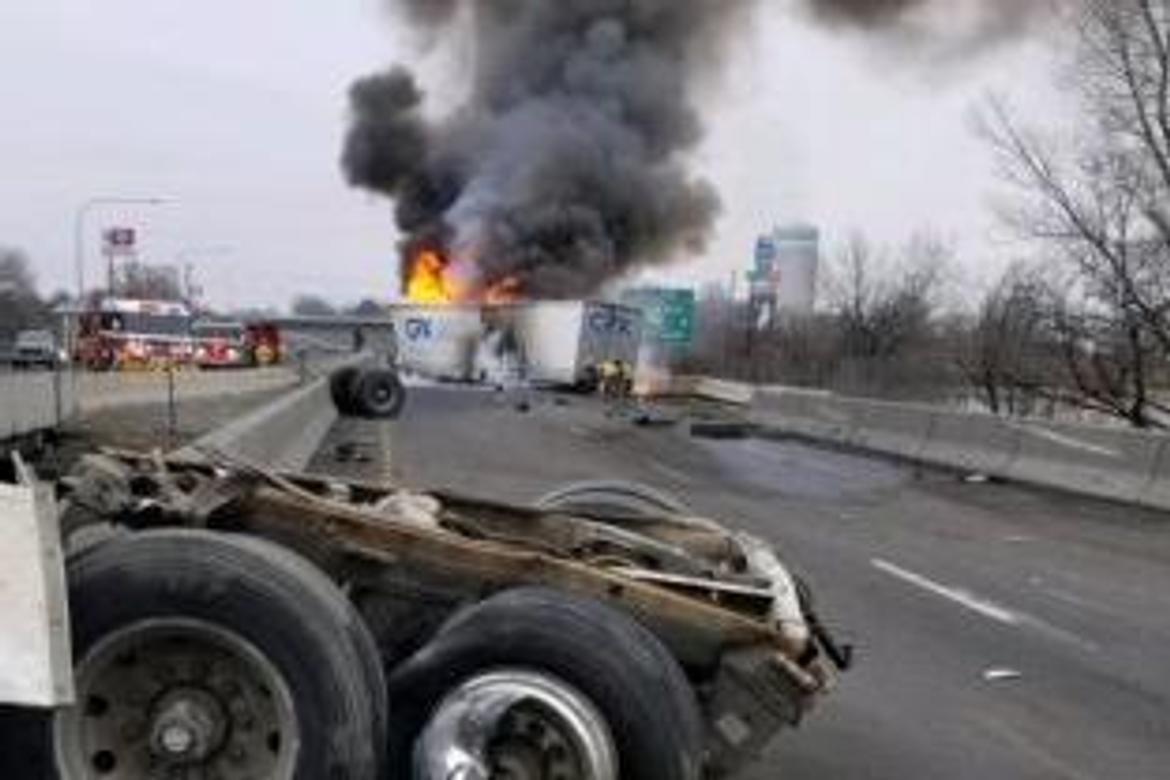 Semitruck crashes, catches fire on I90 near Moses Lake