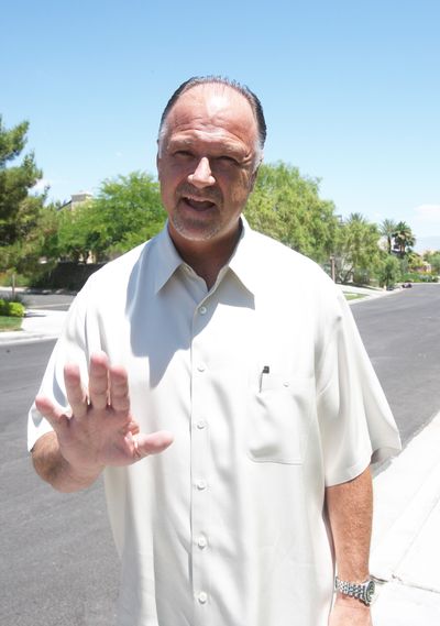 Doug Hampton, a former aide to Sen. John Ensign, is pictured outside his home Friday in Las Vegas.  (Associated Press / The Spokesman-Review)