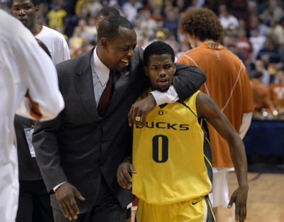 Two wins at the Spokane Arena in 2007 started new WSU coach Ernie Kent, Aaron Brooks and Oregon on the way to the Elite Eight. (Dan Pelle)