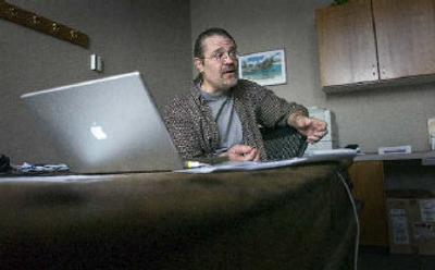 
Cyan Worlds co-founder Rand Miller talks about Uru Live recently at the company's Spokane headquarters. 
 (CHRISTOPHER ANDERSON / The Spokesman-Review)