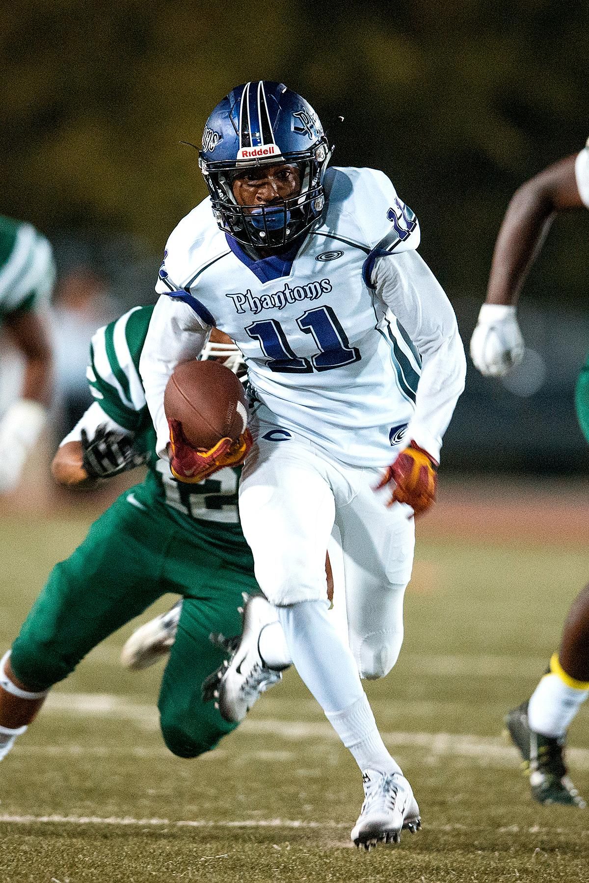 Current Washington State wide receiver Renard Bell in action at Cathedral High in Los Angeles. (Courtesy)