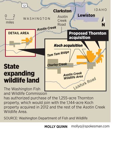 The Asotin Creek Wildlife Area is being expanded by the Washington Department of Fish and Wildlife with the purchase of private ranches that include important habitat for fish and wildlife along Charley Creek.