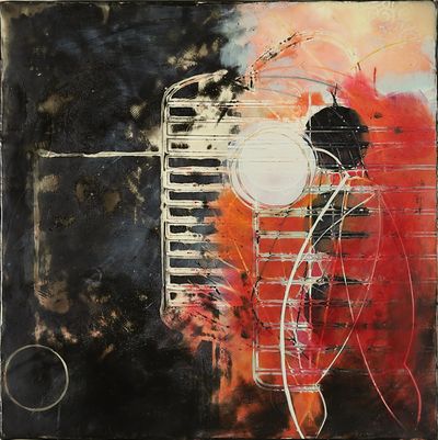 Wendy Franklund Miller’s “Dancing As Fast As I Can No. 2” (encaustic, 2009, from the collection of Al Kiefer) is among the works featured in “Persistence,” her solo show on this summer at the Northwest Museum of Arts and Culture. (Wendy Franklund Miller)