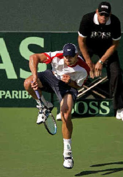 
United States' Andy Roddick couldn't put away Croatia's Ivan Ljubicic in a grueling five-set match. 
 (Associated Press / The Spokesman-Review)