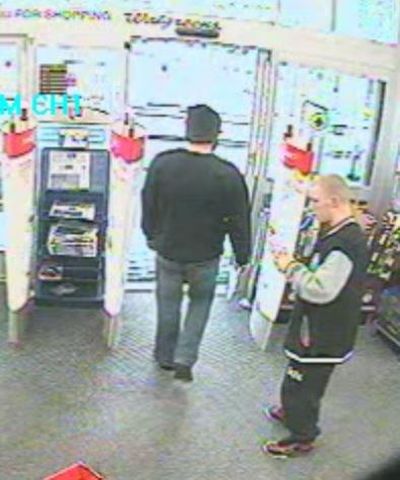 The man shown in profile is suspected of stealing an iPad from a developmentally disabled man in the parking lot of Walgreens at 2800 S. Grand Blvd. on Dec. 23, 2104.  (Spokane Police Department)