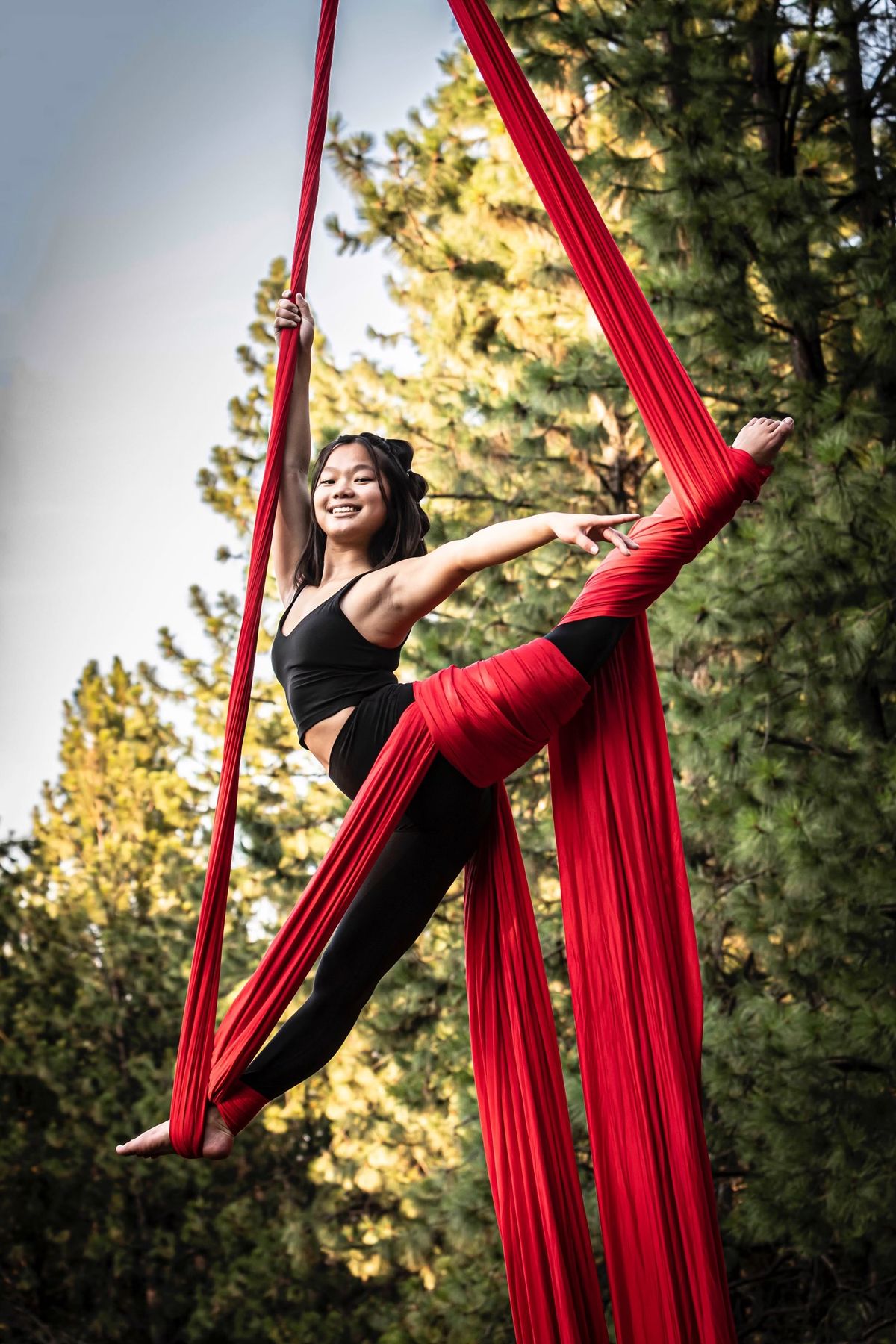 Lilly Glennie was lead soloist in ‘Celestia,’ an aerial play at Spokane Aerial Performance Arts. (Courtesy)