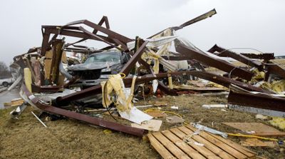 A building containing Four Seasons Paintless Dent Removal is shown after a tornado struck  Edmond, Okla., on Tuesday.  (Associated Press / The Spokesman-Review)