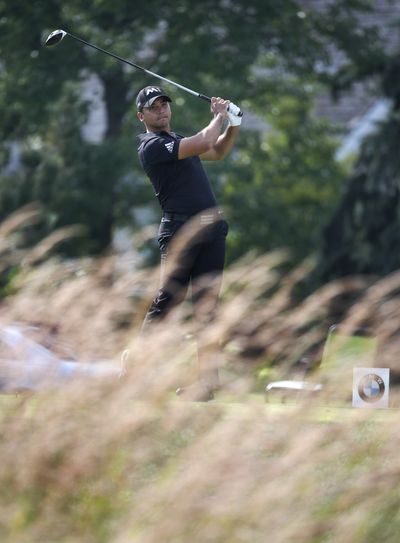Jason Day continued his hot streak at the BMW Championship, going 10 under through 17 holes before a weather delay. (Associated Press)