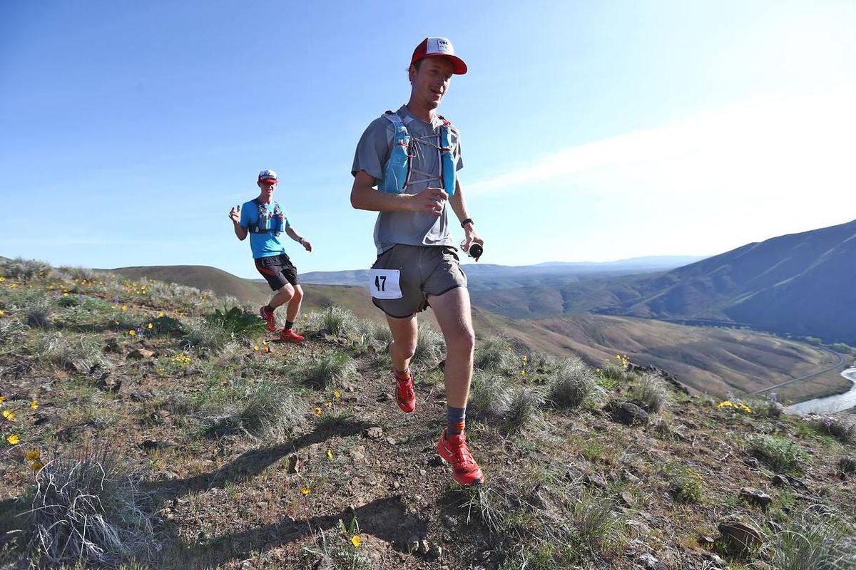 After learning the basics of mountaineering from the Spokane Mountaineers while at college in Spokane, Cyrus and Niles Desmarais have embraced mountain running. The twins often spend hours ascending and descending imposing peaks that might take other climbers a day or more. (Courtesy)