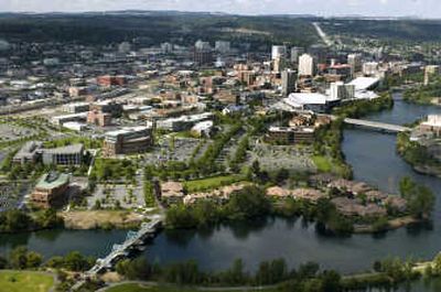 
The east end of Spokane has seen a boom of construction in the growing University District and surounding areas in this Aug. 8 photo. 
 (Colin Mulvany / The Spokesman-Review)