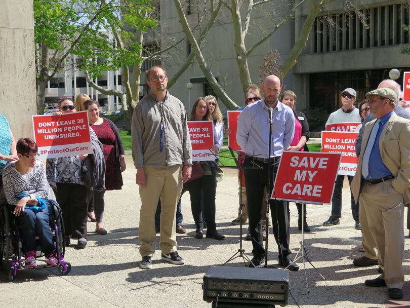 Advocates for Idahoans with disabilities speak out at a news conference Tuesday in Boise (Betsy Z. Russell)