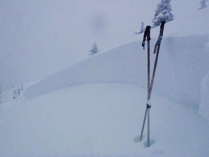  The crown of a skier-triggered avalanche that happened near Mores Creek Summit Dec. 21. 
 (Boise National Forest)