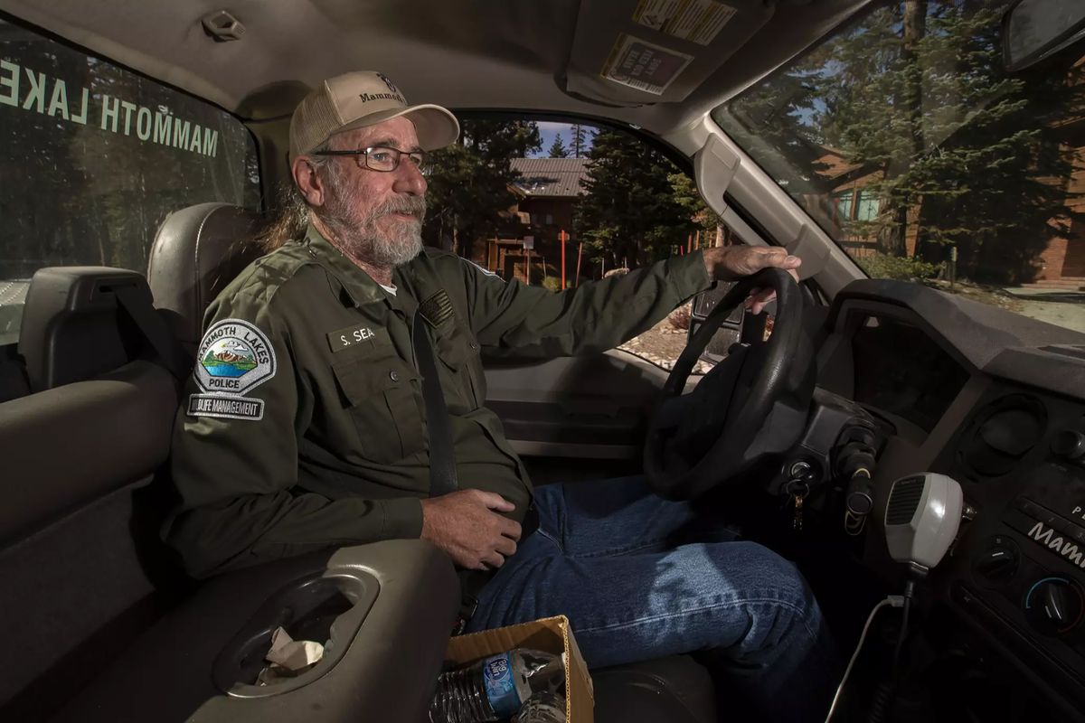 Steve Searles, former wildlife specialist for Mammoth Lakes, on patrol in 2019. During the pandemic, he said he walked away from the post and the town