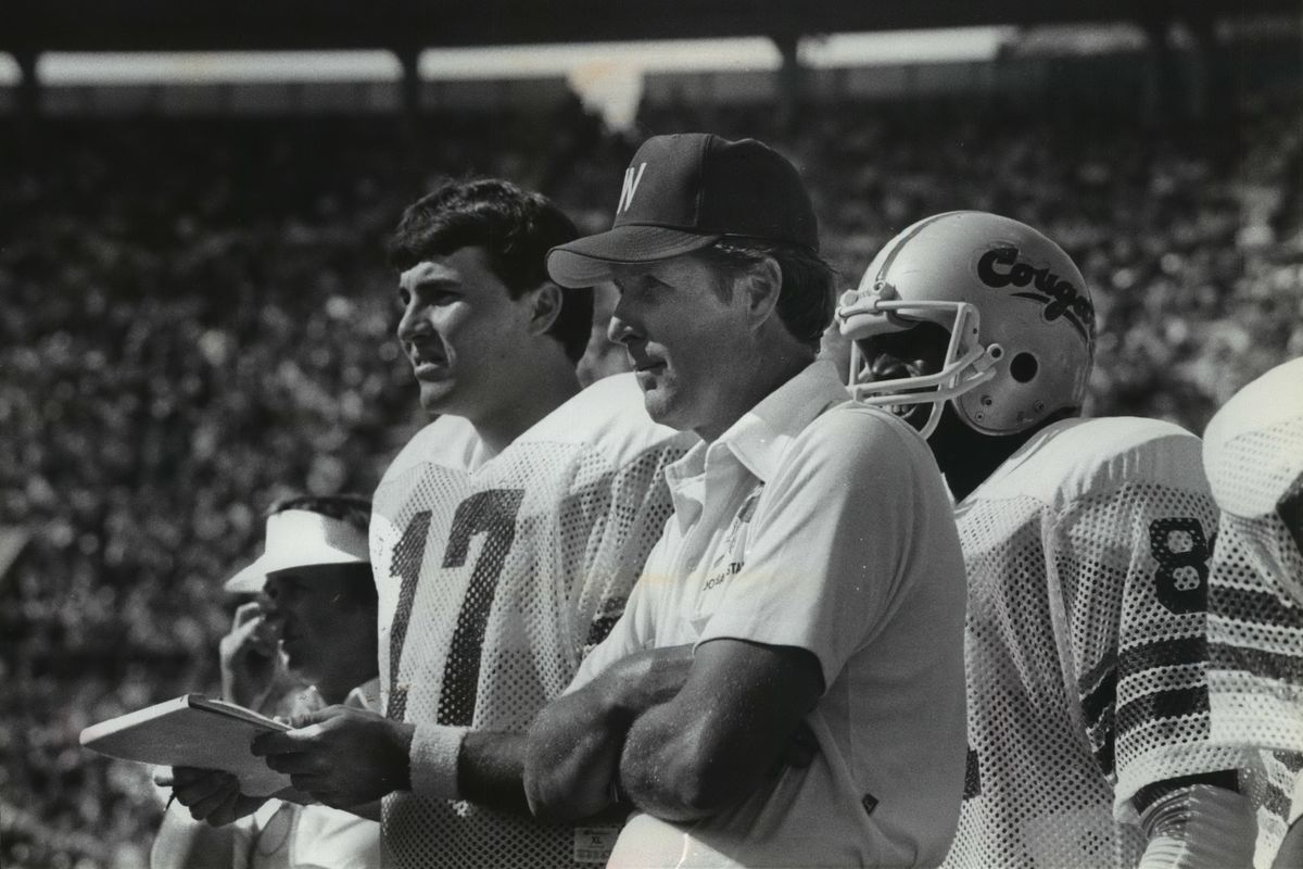 Jim Walden and Mark Rypien stand together on the sideline.  (Spokesman-Review Photo Archive)