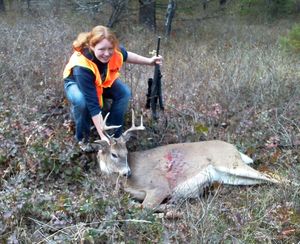 After many hours of hunting, Elizabeth Odell, 13, got her four-point buck in Unit 117 last weekend, maintaining her goal of bagging at least one turkey and one deer since she was 9. 

 (Courtesy photo)