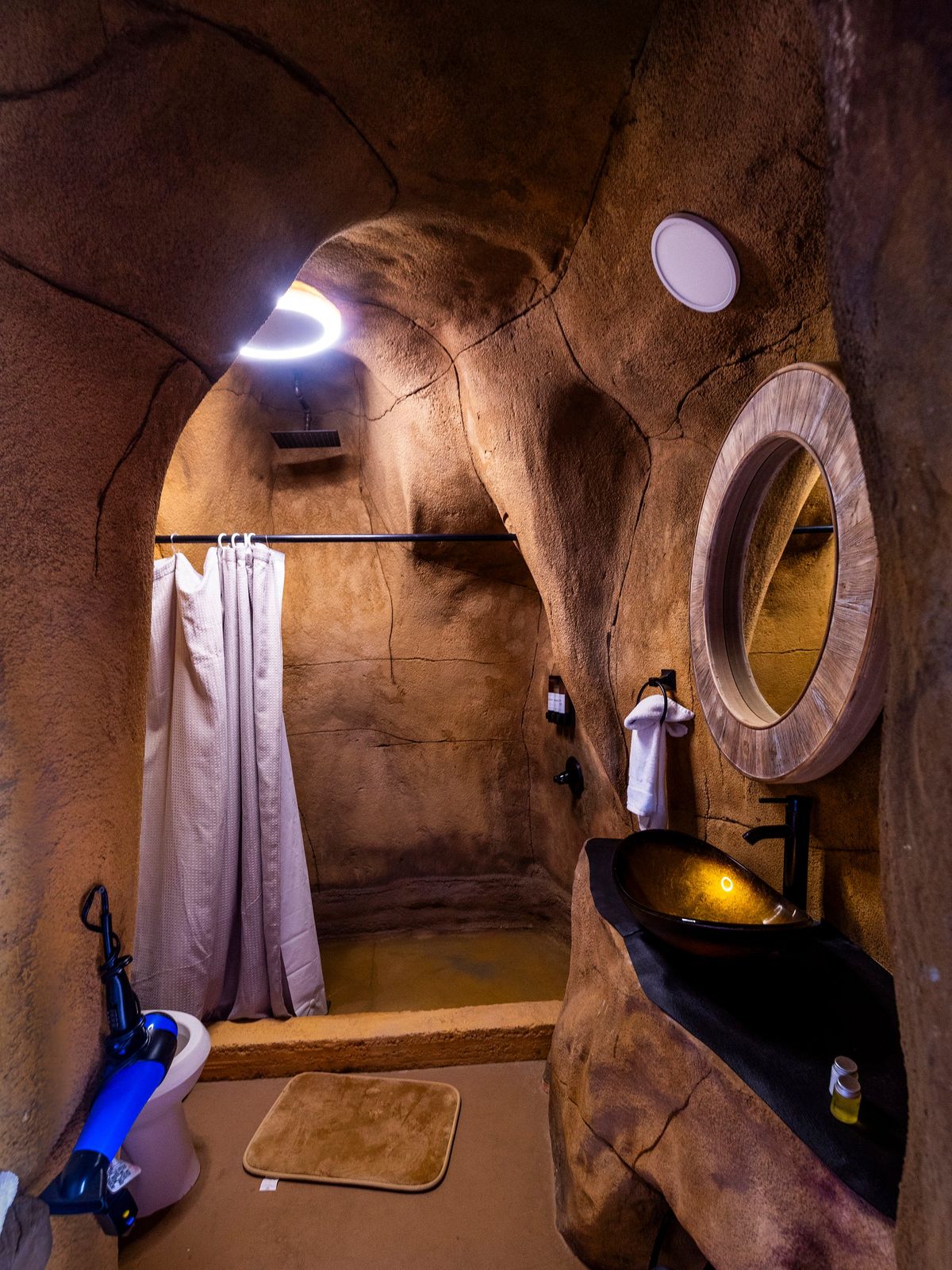 Caves for reservation feature bathrooms, a kitchenette and bedrooms at OutpostX on Feb. 11, 2025, in Beryl, Utah. (L.E. Baskow @Left_Eye_Images/Las Vegas Review-Journal/TNS)