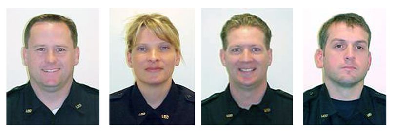 This combination of photos provided by the City of Lakewood, Wash., shows, from left to right, Lakewood police officers Greg Richards, 42,  Tina Griswold, 40, Ronald Owens, 37, and Sgt. Mark Renninger, 39. The four were killed when a gunman opened fire on them at a Parkland, Wash. coffee store on Sunday, Nov. 29, 2009. (City Of Lakewood)