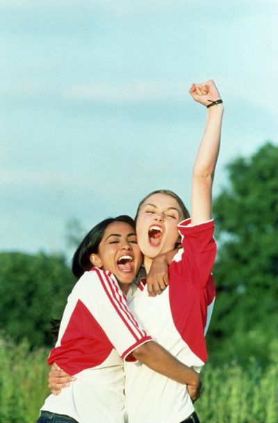 Parminder Nagra and Keira Knightley
 in “Bend It Like Beckham.” (Christine Parry / Fox Searchlight Pictures)