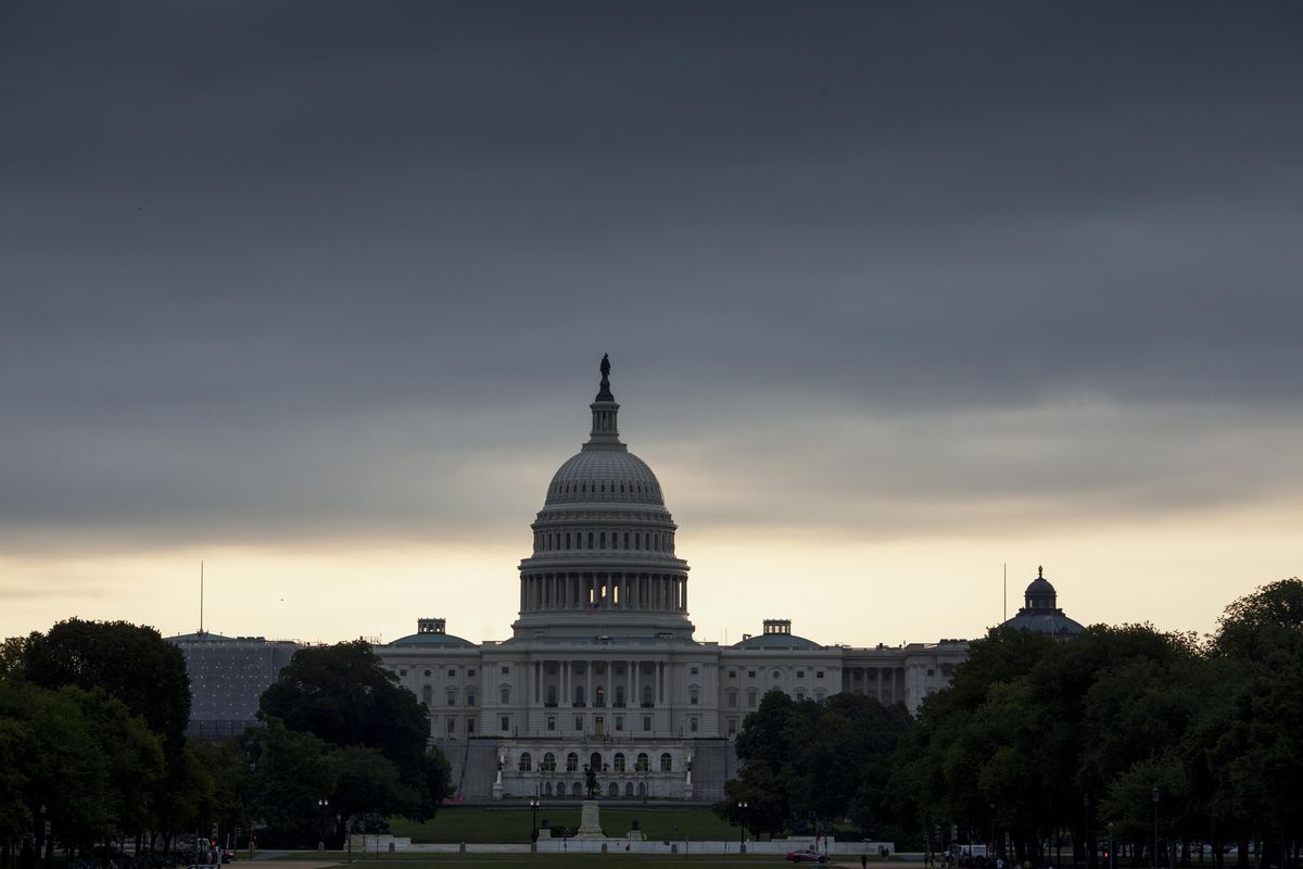 The Capitol in Washington is seen early Thursday, July 27, 2017, as the Republican majority in Congress remains stymied by their inability to fulfill their political promise to repeal and replace “Obamacare” because of opposition and wavering within the GOP ranks. (J. Scott Applewhite / Associated Press)