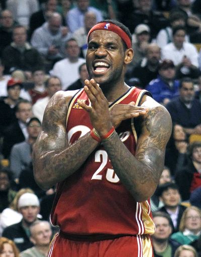 Cleveland’s LeBron James scored 36 points against the Boston Celtics. (Associated Press)