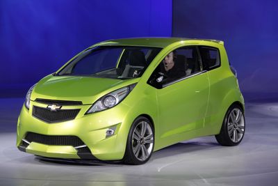 This file photo from January shows the Chevrolet Beat concept car, which will be introduced as a production car, the Spark.  General Motors Corp. said Friday that it plans to reopen a shuttered U.S. factory to build compact cars that will likely be the smallest GM has ever produced the U.S. (Associated Press / The Spokesman-Review)