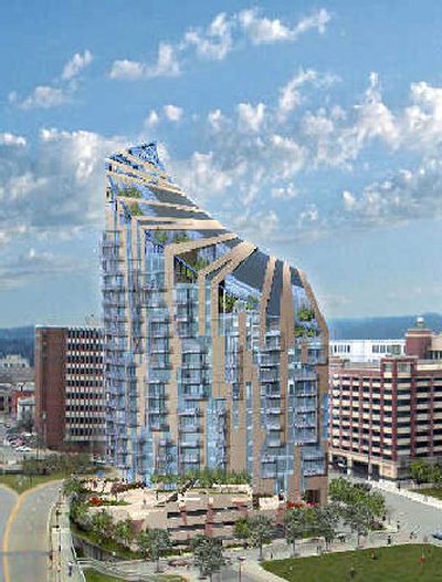 
This rendering shows a new condominium building designed by architect Daniel Libeskind as it would appear in Covington, Ky. 
 (Associated Press / The Spokesman-Review)