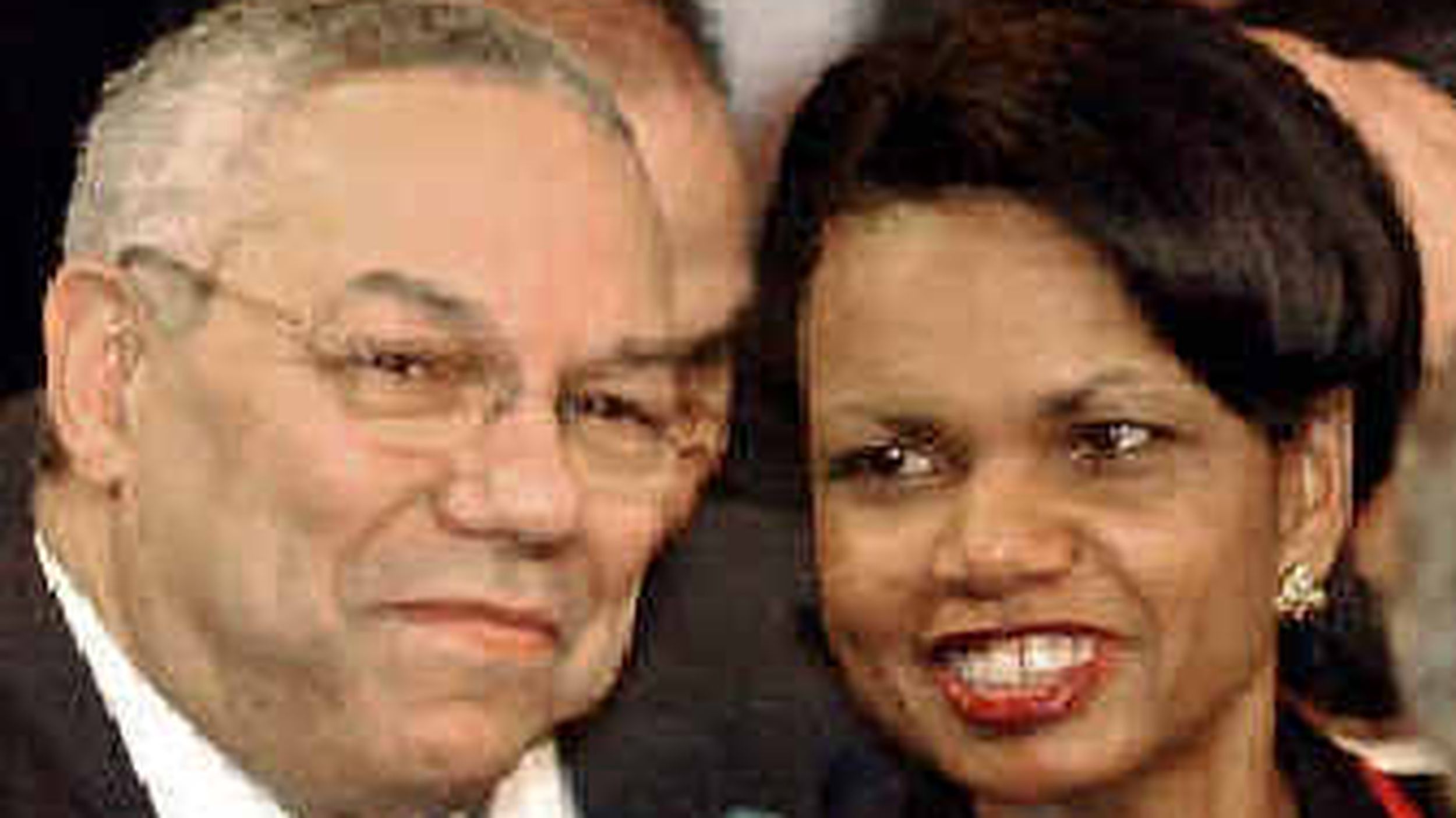 162-Y GENERAL COLIN POWELL &  Condoleezza Rice  CANDID PHOTO 