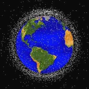 A computer-generated graphic provided by NASA shows images of objects in Earth orbit that are currently being tracked. (Associated Press)