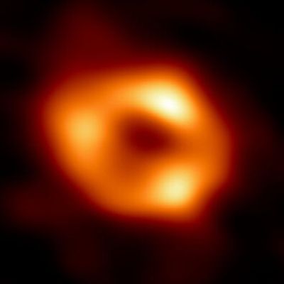 This is the first image of Sgr A, the supermassive black hole at the centre of our galaxy. It’s the first direct visual evidence of the presence of this black hole. It was captured by the Event Horizon Telescope, an array which linked together eight existing radio observatories across the planet to form a single “Earth-sized” virtual telescope.  (EHT Collaboration)