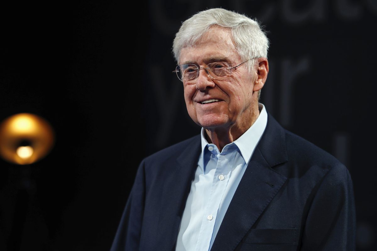 FILE - In this June 29, 2019, file photo, Charles Koch, chief executive officer of Koch Industries, at The Broadmoor Resort in Colorado Springs, Colo. The Supreme Court has ordered California to stop collecting the names and addresses of top donors to charities. The justices voted 6-3 along ideological lines to side with two nonprofit groups, including one with links to billionaire Charles Koch, that argued California