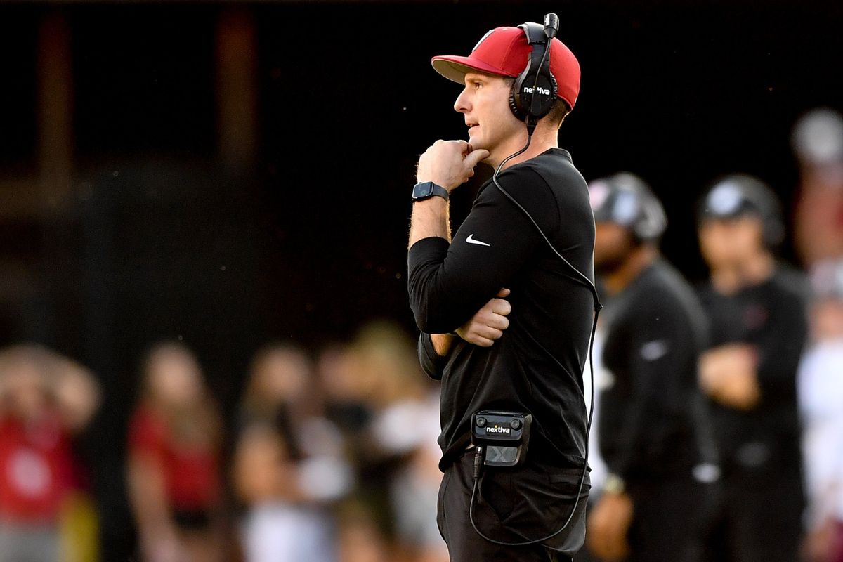 Washington State head coach Jake Dickert watches his team during the second half Sept. 9 at Gesa Field in Pullman.  (Tyler Tjomsland/The Spokesman-Review)
