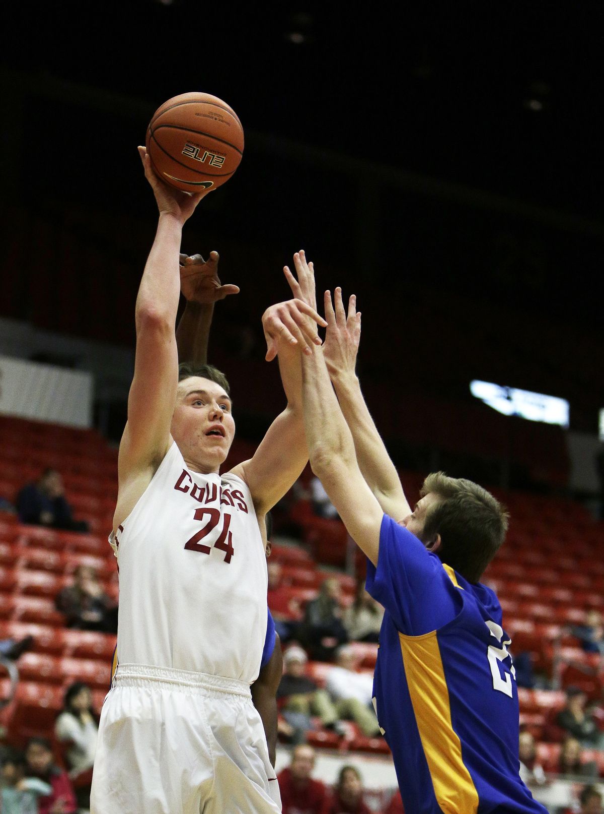 Josh Hawkinson, left, turned in his third straight double-double. (Associated Press)