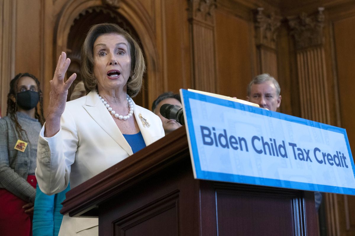 In this July 20, 2021 photo, Speaker of the House Nancy Pelosi, D-Calif., speaks during a news conference, on Capitol Hill in Washington. Pelosi is rejecting two Republicans tapped by House GOP Leader Kevin McCarthy to sit on a committee investigating the Jan. 6 Capitol insurrection. She cited the “integrity” of the investigation. Pelosi said in a statement Wednesday that she would not accept the appointments of Indiana Rep. Jim Banks, whom McCarthy picked to be the top Republican on the panel, or Ohio Rep. Jim Jordan. (Jose Luis Magana)