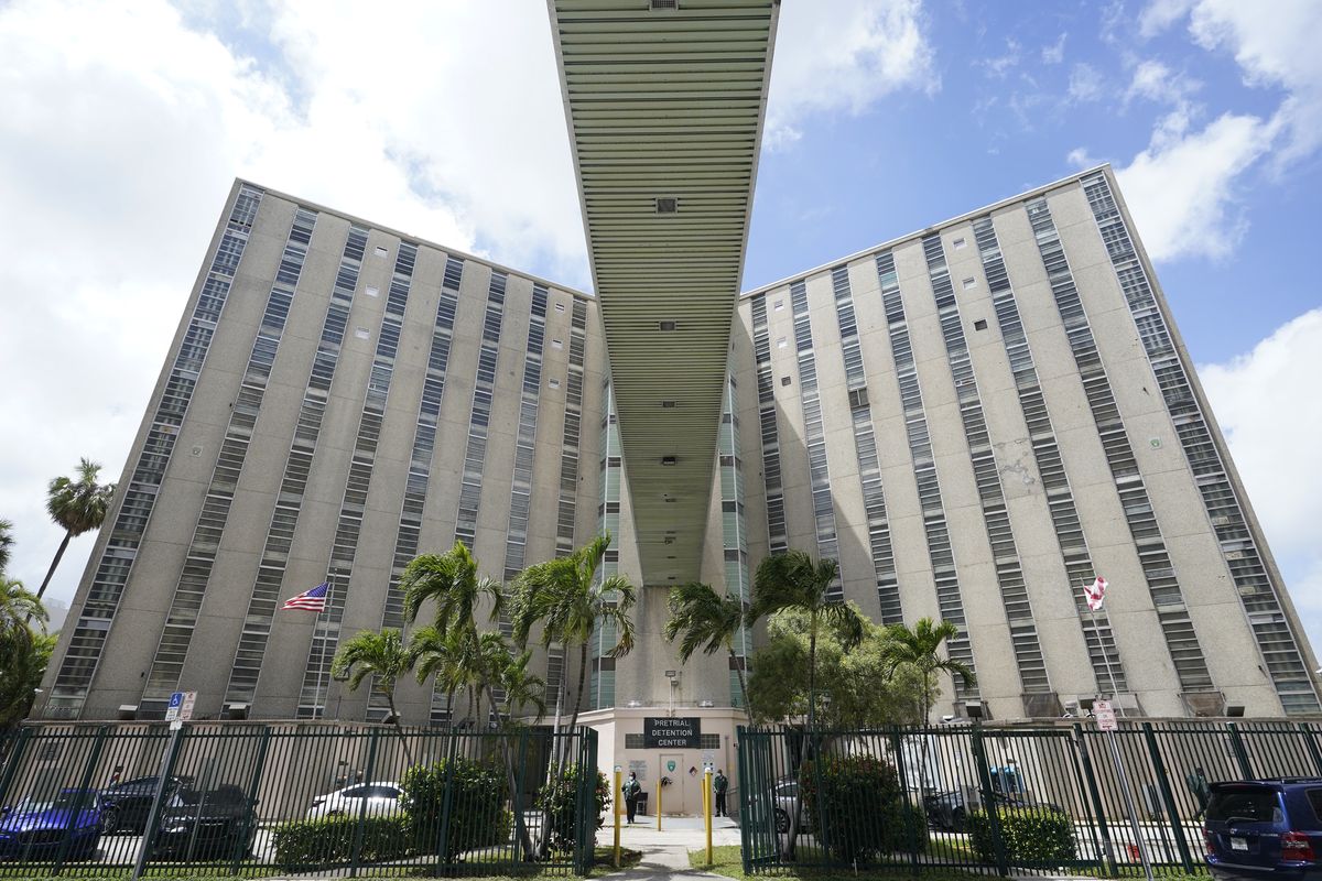 An elevated walkway leading from the Miami-Dade County Pre-Trial Detention Center to the Richard E. Gerstein Justice Building is shown, Friday, June 4, 2021, in Miami. By the middle of 2020, the number of people in jails nationwide was at its lowest point in more than two decades, according to a new report by the Vera Institute of Justice, whose researchers collected population numbers from about half of the nation’s 3,300 jails to make national estimates. But the numbers have begun creeping back up again as courts are back in session and the world begins returning to a modified version of normal. It’s worrying criminal justice reformers who argue that the past year proved there is no need to keep so many people locked up in the U.S.  (Wilfredo Lee)