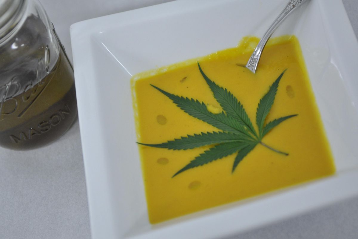 Cannabis-infused soup. (Adriana Janovich / The Spokesman-Review)
