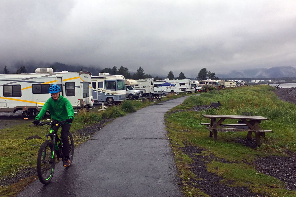 The harbor area is filled with RVs during summer in Seward, Alaska. (John Nelson)