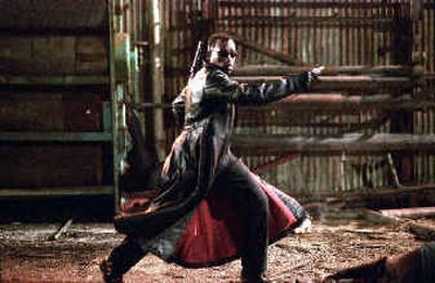 
This promotional photo shows actor Wesley Snipes as Blade in a scene from New Line Cinema's third installment of the Blade series, 