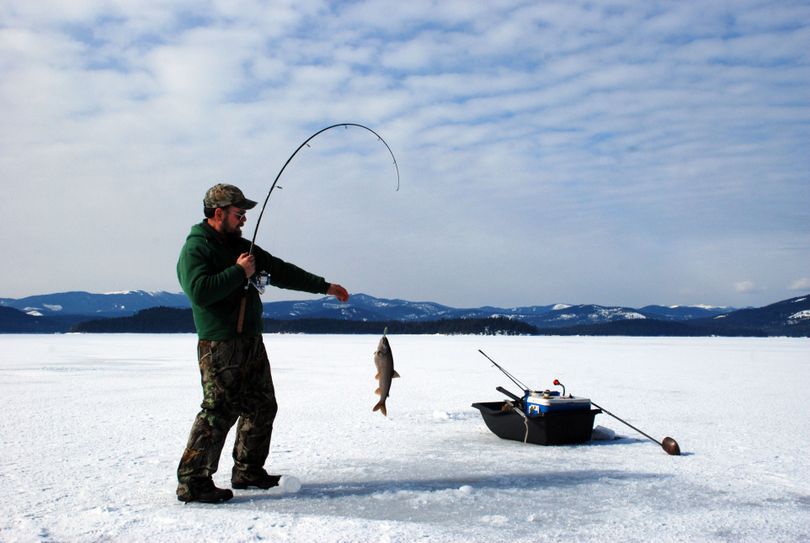 When the ice is solid at Priest Lake, fishing for mackinaw can be excellent for jiggers. (Rich Landers)