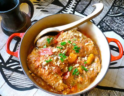 Chicken peanut stew is a celebratory meal for friends and family.King Features (King Features)
