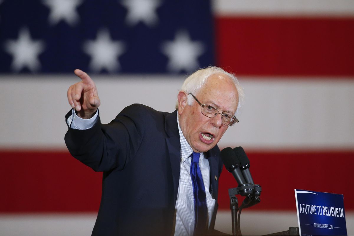 Democratic presidential candidate Sen. Bernie Sanders, I-Vt., speaks during a campaign event, Monday, April 4, 2016, in Milwaukee. (Paul Sancya / Associated Press)