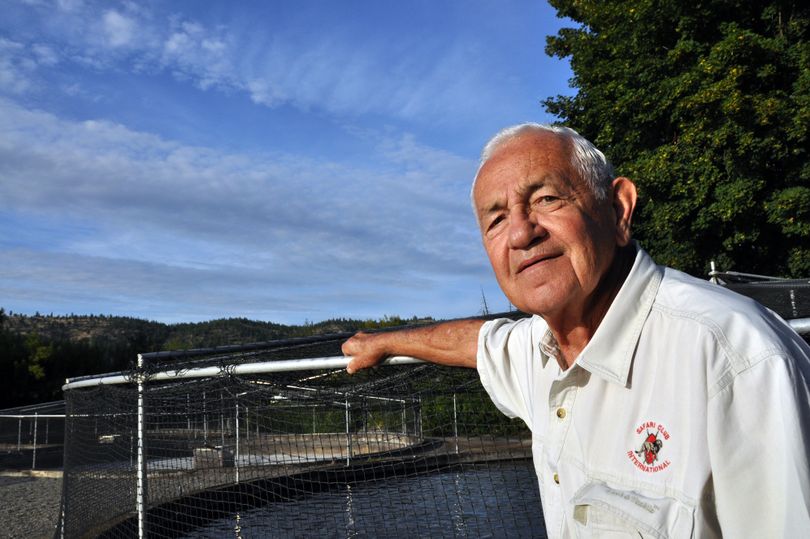 Mike Coyle, 79, has coordinated the tour program at the Spokane Fish Hatchery for five years. (Rich Landers)