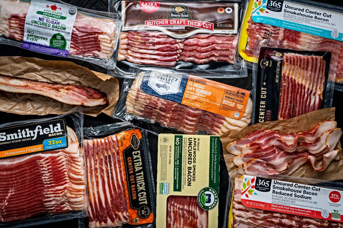 For the purposes of this article, bacon is cured and smoked pork belly, also known as American bacon.  (Scott Suchman/For the Washington Post)