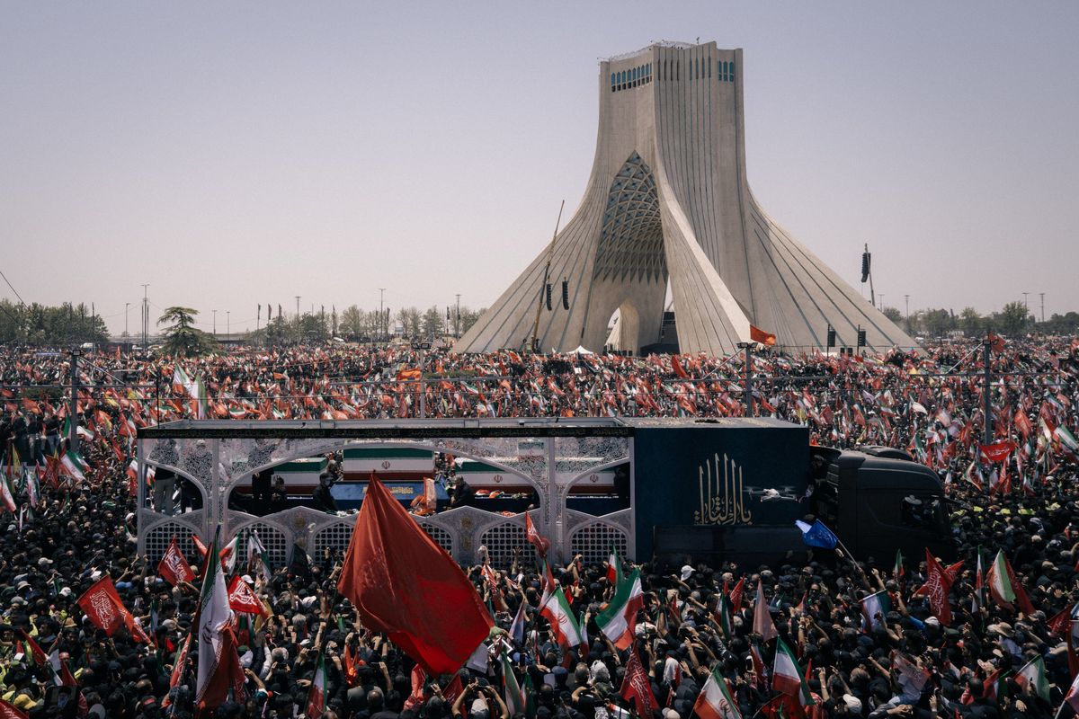 The coffins of Ayatollah Ali Khamenei, Iran