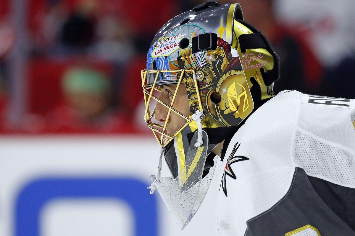 In this Jan. 21, 2018, file photo, Vegas Golden Knights goaltender Marc-Andre Fleury (29) watches the action during the second period of an NHL hockey game against the Carolina Hurricanes in Raleigh, N.C. Fleury recaptured his form in helping the Penguins win the Cup again and has been one of the best in these playoffs with the Vegas Golden Knights, no surprise to former teammates who can tell when hes in the zone. (Karl B DeBlaker / Associated Press)