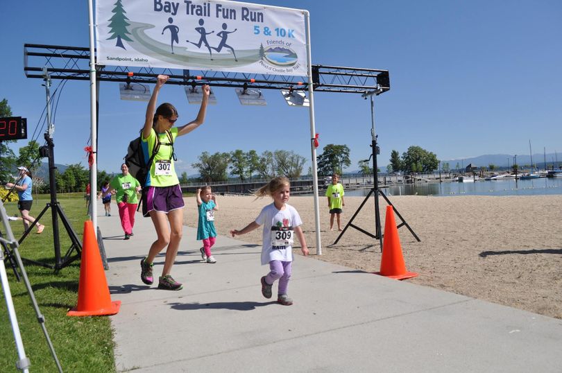 Kids finish the Bay Trail Fun Run along Lake Pend Oreille at Sandpoint. (Courtesy)