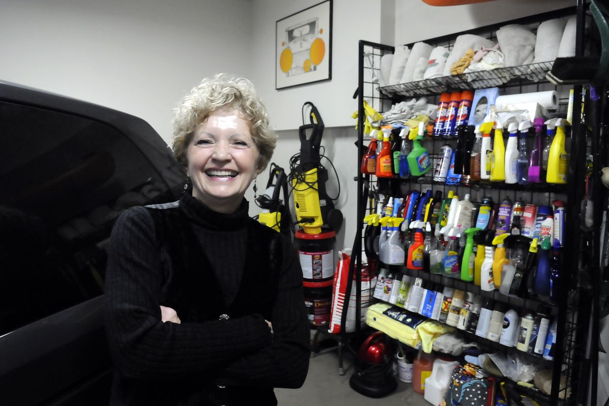 Shirley Bonuccelli, a former school librarian and financial planner, now details cars in her Spokane townhouse garage.  Jesset@spokesman.com (Jesse Tinsley Jesset@spokesman.com)