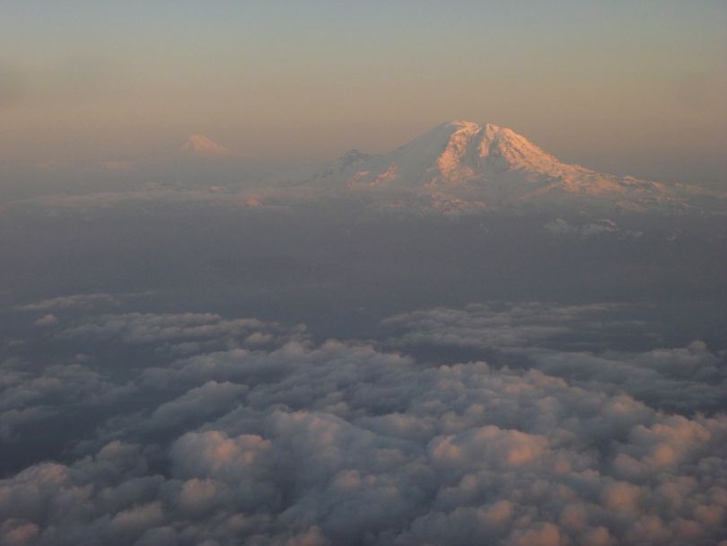 Mount Rainier as seen from an Alaska Airlines flight between Seattle and Spokane. (Rich Landers)