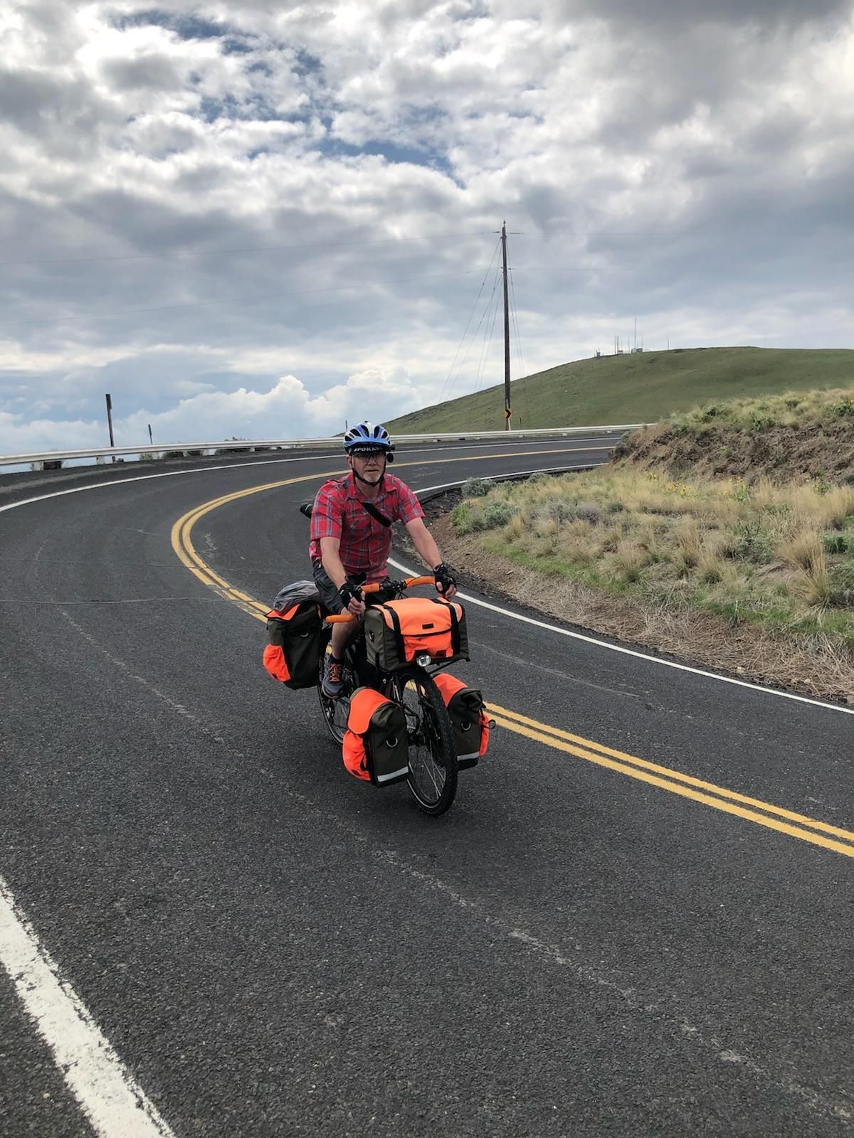 Hank Greer bikes toward Uniontown, Wash. (Kathy Greer / Courtesy)