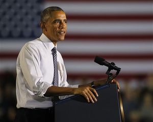 President Barack Obama speaks at Boise State University on Tuesday, Jan. 21, 2015, in Boise, Idaho. (AP / Otto Kitsinger)